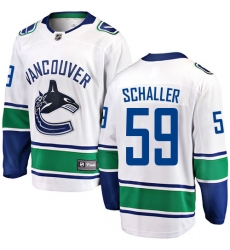 Youth Vancouver Canucks #59 Tim Schaller Fanatics Branded White Away Breakaway NHL Jersey