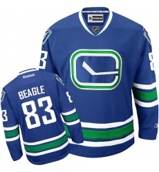 Men's Reebok Vancouver Canucks #83 Jay Beagle Authentic Royal Blue Third NHL Jersey