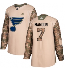 Men's Adidas St. Louis Blues #7 Patrick Maroon Authentic Camo Veterans Day Practice NHL Jersey