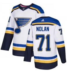 Youth Adidas St. Louis Blues #71 Jordan Nolan Authentic White Away NHL Jersey