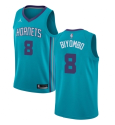 Men's Nike Jordan Charlotte Hornets #8 Bismack Biyombo Swingman Teal NBA Jersey - Icon Edition
