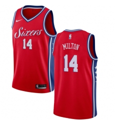 Women's Nike Philadelphia 76ers #14 Shake Milton Swingman Red NBA Jersey Statement Edition