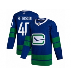Men's Vancouver Canucks #40 Elias Pettersson Authentic Royal Blue Alternate Hockey Jersey
