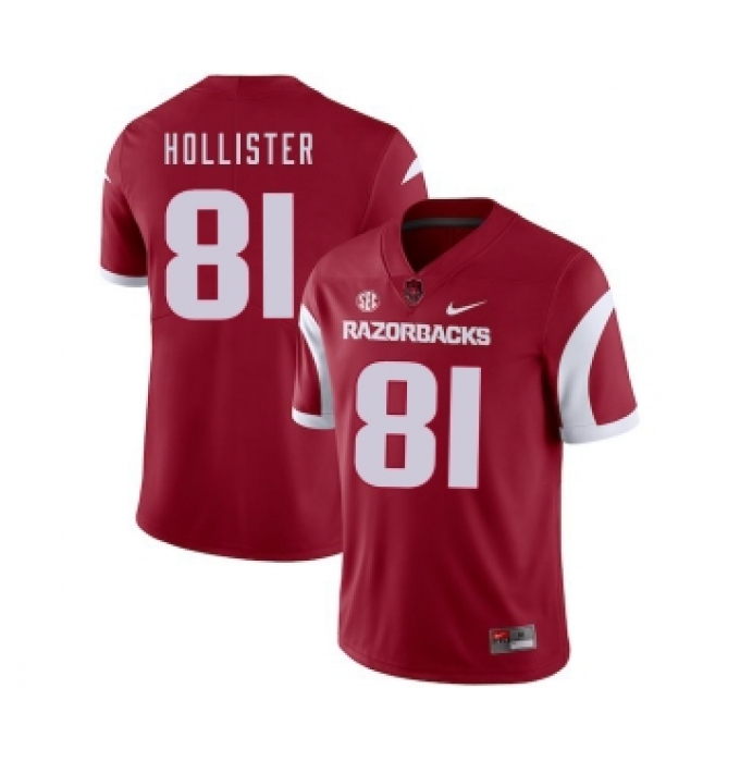 Arkansas Razorbacks 81 Cody Hollister Red College Football Jersey