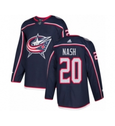 Men's Adidas Columbus Blue Jackets #20 Riley Nash Premier Navy Blue Home NHL Jersey