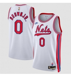 Men's Brooklyn Nets #0 Mikel Brown Jr. White 2026-27Classic Edition Stitched Basketball Jersey
