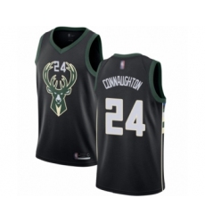 Women's Milwaukee Bucks #24 Pat Connaughton Swingman Black Basketball Jersey - Statement Edition