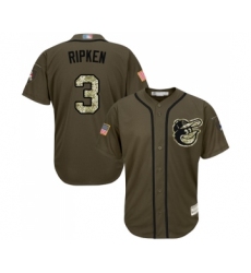 Men's Baltimore Orioles #3 Cedric Mullins Authentic Green Salute to Service Baseball Jersey