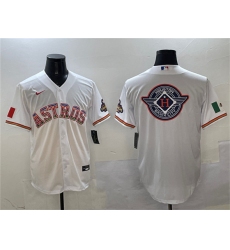 Men's Houston Astros Team Big Logo White Mexico Cool Base Stitched Baseball Jersey
