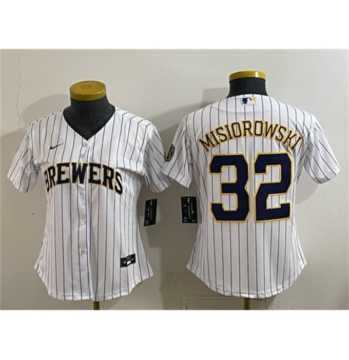 Women's Milwaukee Brewers #32 Jacob Misiorowski White Cool Base Stitched Baseball Jersey(Run Small)