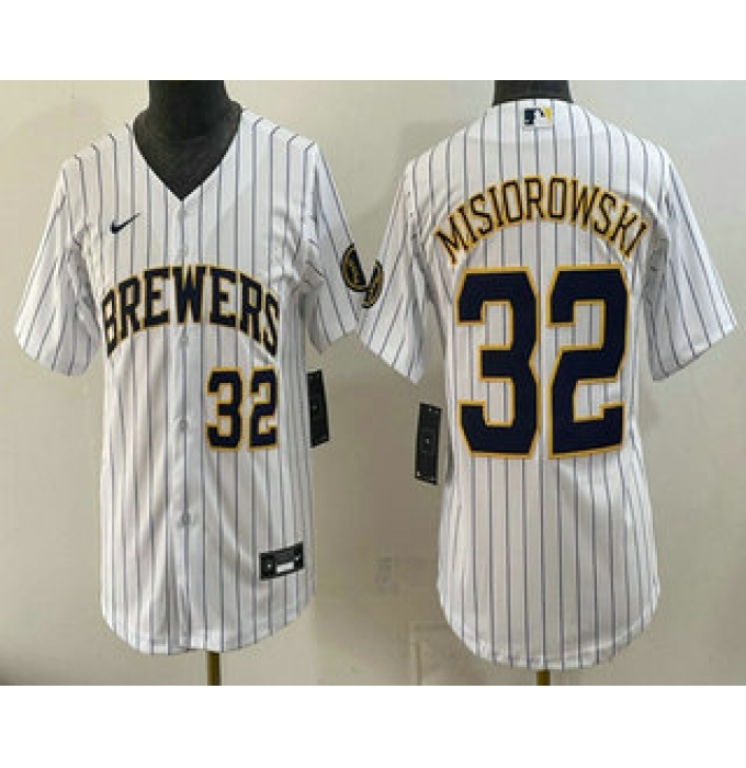 Youth Milwaukee Brewers #32 Jacob Misiorowski White Cool Base Stitched Jerseys
