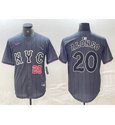 Men's New York Mets #20 Pete Alonso Number Grey 2024 City Connect Cool Base Stitched Jerseys