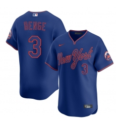 Men's New York Mets #3 Carson Benge Royal Alternate Limited Stitched Baseball Jersey