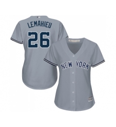 Women's New York Yankees #26 DJ LeMahieu Authentic Grey Road Baseball Jersey