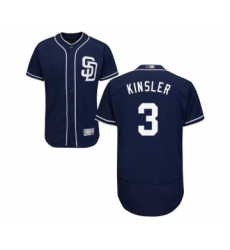 Men's San Diego Padres #3 Ian Kinsler Navy Blue Alternate Flex Base Authentic Collection Baseball Jersey
