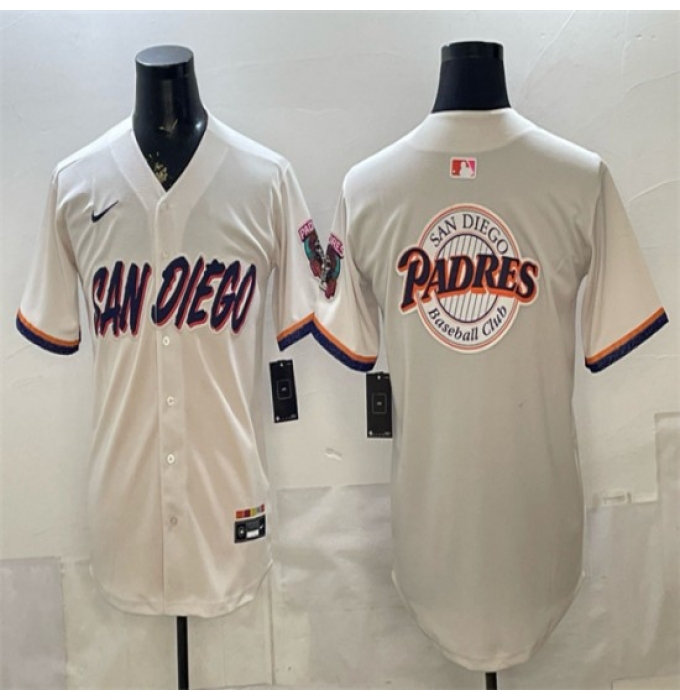Men's San Diego Padres Team Big Logo Cream 2026 City Connect Stadium Stitched Baseball Jersey