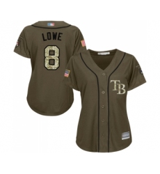 Women's Tampa Bay Rays #8 Brandon Lowe Authentic Green Salute to Service Baseball Jersey
