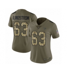 Women's Atlanta Falcons #63 Chris Lindstrom Limited Olive Camo 2017 Salute to Service Football Jersey