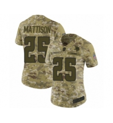 Women's Minnesota Vikings #25 Alexander Mattison Limited Camo 2018 Salute to Service Football Jersey