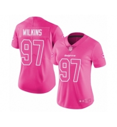 Women's Miami Dolphins #97 Christian Wilkins Limited Pink Rush Fashion Football Jersey
