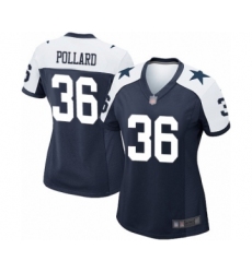Women's Dallas Cowboys #36 Tony Pollard Limited Black 2016 Salute to Service Football Jersey