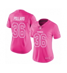 Women's Dallas Cowboys #36 Tony Pollard Limited Pink Rush Fashion Football Jersey