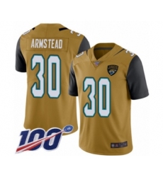 Men's Jacksonville Jaguars #30 Ryquell Armstead Limited Gold Rush Vapor Untouchable 100th Season Football Jersey