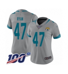 Women's Jacksonville Jaguars #47 Jake Ryan Silver Inverted Legend Limited 100th Season Football Jersey