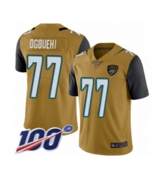 Youth Jacksonville Jaguars #77 Cedric Ogbuehi Limited Gold Rush Vapor Untouchable 100th Season Football Jersey