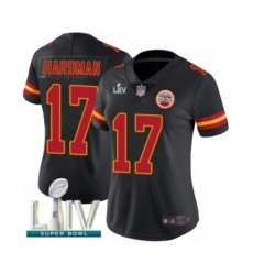 Women's Kansas City Chiefs #17 Mecole Hardman Limited Black Rush Vapor Untouchable Super Bowl LIV Bound Football Jersey