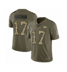 Youth Kansas City Chiefs #17 Mecole Hardman Limited Olive Camo 2017 Salute to Service Football Jersey