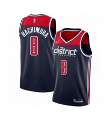 Men's Washington Wizards #8 Rui Hachimura Authentic Navy Blue Finished Basketball Jersey - Statement Edition