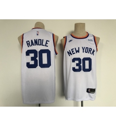 Men's Nike New York Knicks #30 Julius Randle White Stitched Basketball Jersey
