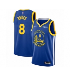 Women's Golden State Warriors #8 Alec Burks Swingman Royal Finished Basketball Jersey - Icon Edition