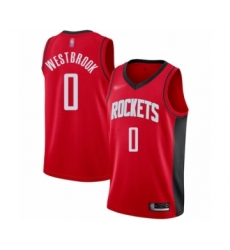 Women's Houston Rockets #0 Russell Westbrook Swingman Red Finished Basketball Jersey - Icon Edition