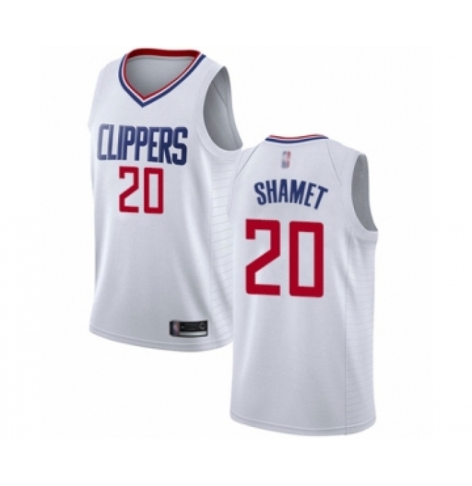 Men's Los Angeles Clippers #20 Landry Shamet Authentic White Basketball Jersey - Association Edition