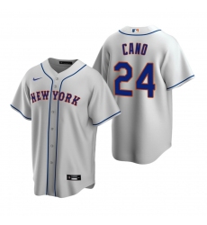 Men's Nike New York Mets #24 Robinson Cano Gray Road Stitched Baseball Jersey