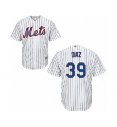 Men's New York Mets #39 Edwin Diaz Replica White Home Cool Base Baseball Jersey