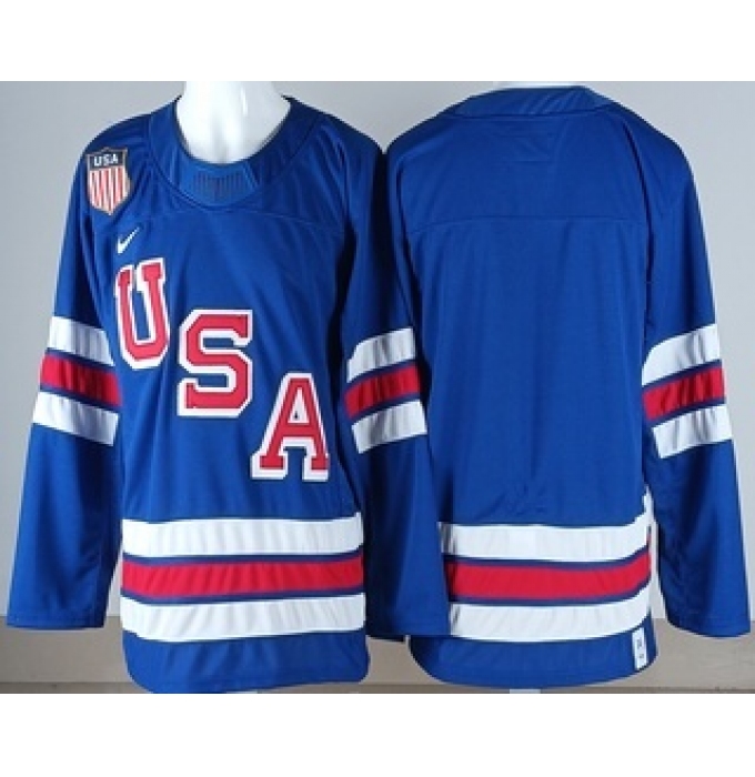 Men's USA Blank Blue 2026 Olympics Authentic Jersey