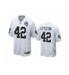 Men's Oakland Raiders #42 Cory Littleton White 2020 Inaugural Season Game Jersey