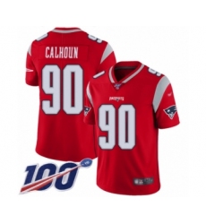 Men's New England Patriots #90 Shilique Calhoun Limited Red Inverted Legend 100th Season Football Jersey