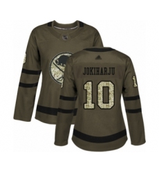 Women's Buffalo Sabres #10 Henri Jokiharju Authentic Green Salute to Service Hockey Jersey