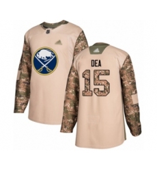 Men's Buffalo Sabres #15 Jean-Sebastien Dea Authentic Camo Veterans Day Practice Hockey Jersey