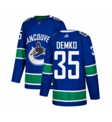 Youth Vancouver Canucks #35 Thatcher Demko Authentic Blue Home Hockey Jersey