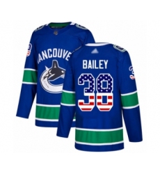 Men's Vancouver Canucks #38 Justin Bailey Authentic Blue USA Flag Fashion Hockey Jersey