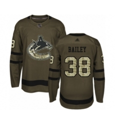 Men's Vancouver Canucks #38 Justin Bailey Authentic Green Salute to Service Hockey Jersey