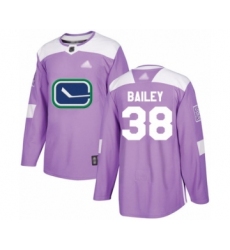 Men's Vancouver Canucks #38 Justin Bailey Authentic Purple Fights Cancer Practice Hockey Jersey