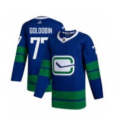 Youth Vancouver Canucks #77 Nikolay Goldobin Authentic Royal Blue Alternate Hockey Jersey