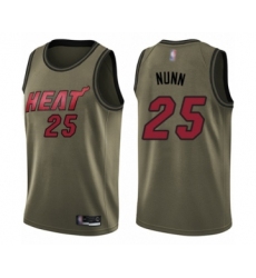 Men's Miami Heat #25 Kendrick Nunn Swingman Green Salute to Service Basketball Jersey