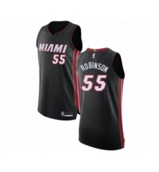 Men's Miami Heat #55 Duncan Robinson Authentic Black Basketball Jersey - Icon Edition
